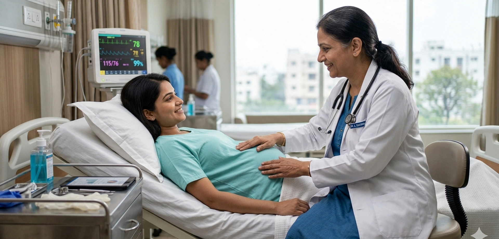 Gynecologist Examining Pregnant Woman - Banner Image